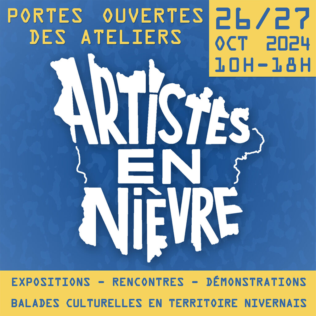 Affiche portes ouvertes ateliers d'artistes en Nièvre 2024