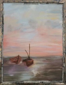 L'Horaire des marées basses, peinture à l'huile, Marine