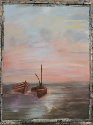 L'Horaire des marées basses, peinture à l'huile, Marine