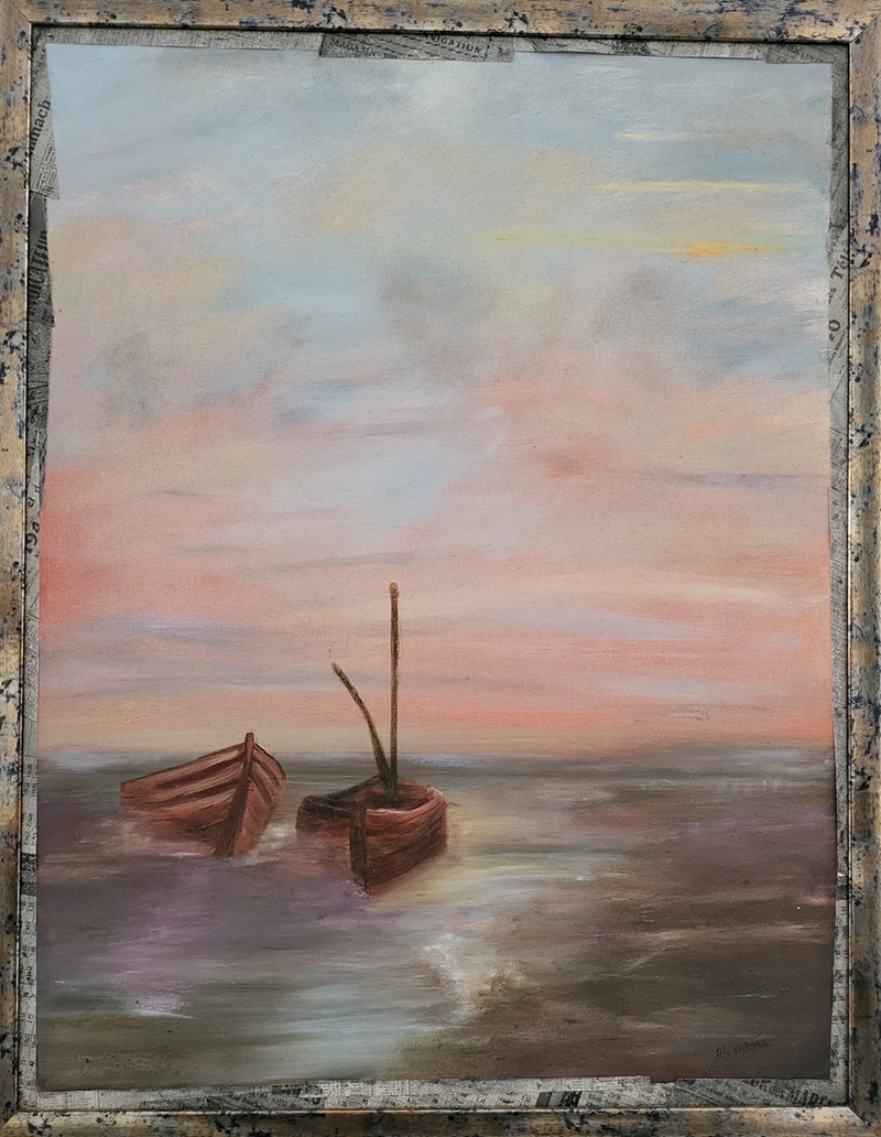 L'Horaire des marées basses, peinture à l'huile, Marine