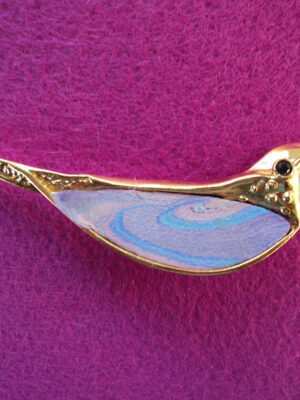 Broche Oiseau soie