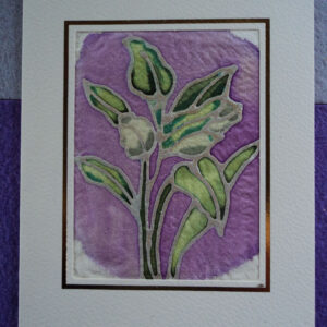 Carte soie fleurs exotiques