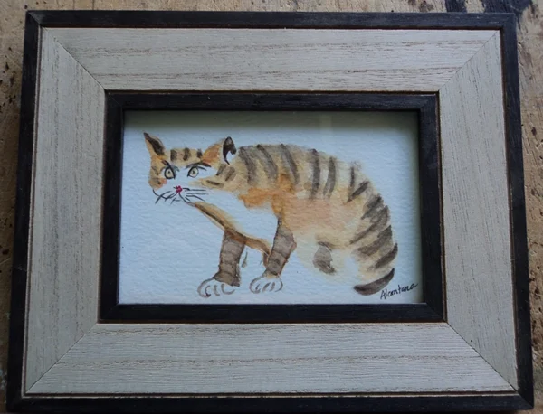 Chat tigre aquarelle