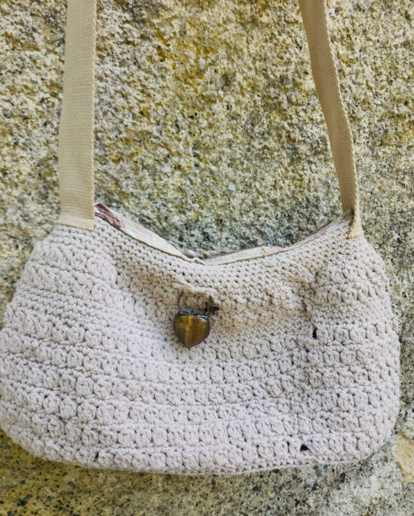 Sac crochet beige
