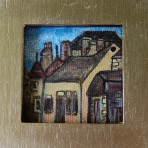 Tableau miniature, maisons à Bec d'Allier