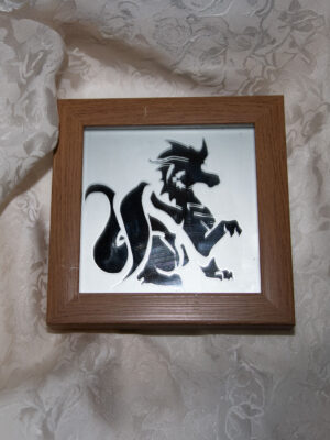 Dragon en verre dépoli