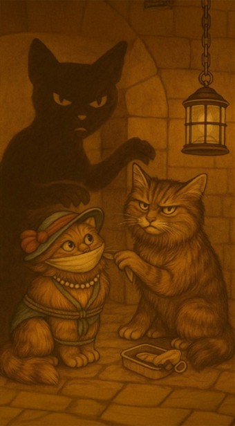 Ange Gloutonne enlevée et ligotée