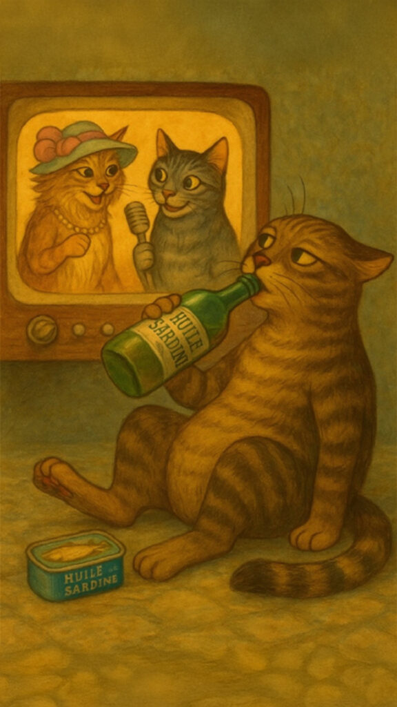 Gouttière se soule devant la TV