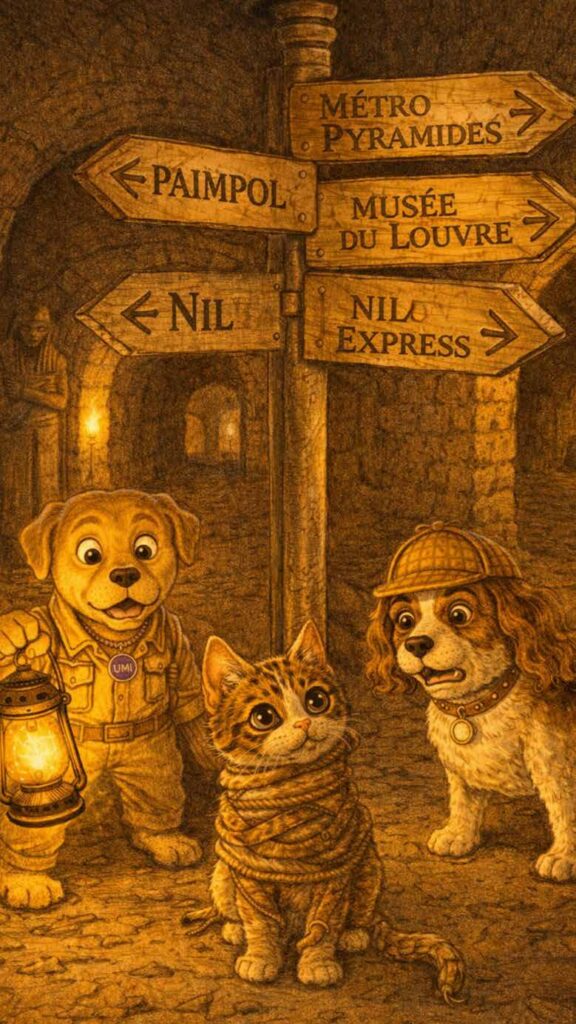 Umi, Itrema et Aya dans le souterrain