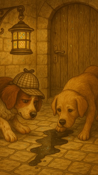 Umi et Itrema flairent une flaque d'huile