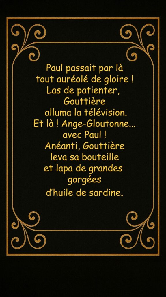 Paul passe et Gouttière voit la tv