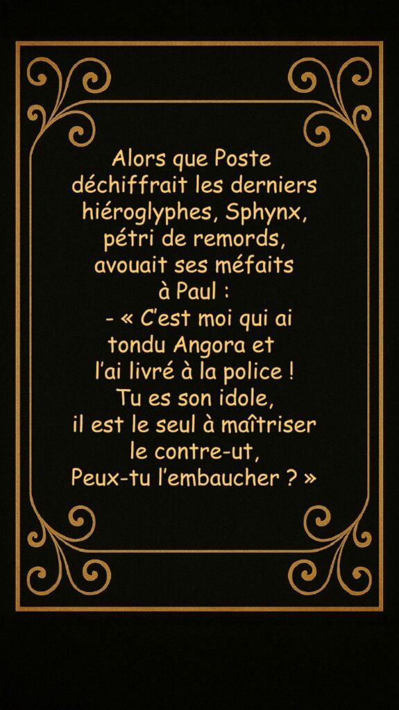 Sphynx demande à Paul d'embaucher Angora