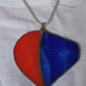 Pendentif Cœur vibrant bleu rouge