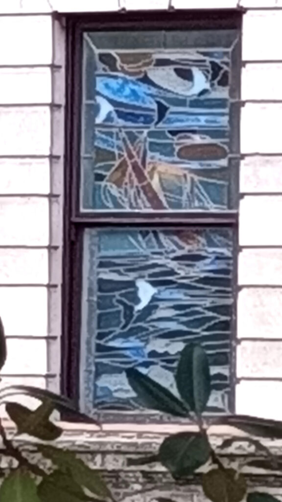 Japon Vitrail barques au plomb