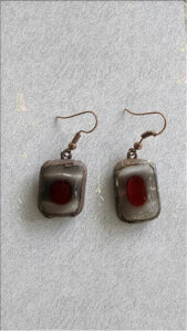 Boucles d'oreilles fusing et Tiffany Aube rouge