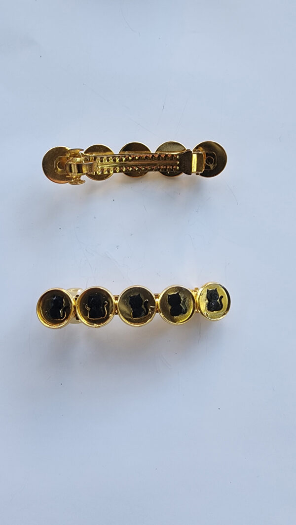 Barrette ribambelle de chats face et dos