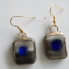 Boucles d'oreilles reflet d'azur Boucles d'oreilles verre bleu fondu sur gris