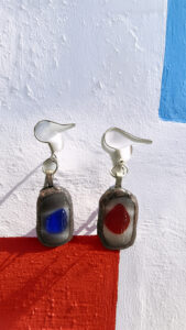 Paire de boucles d'oreilles Dialogue du feu et de l'eau