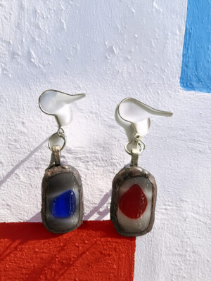Paire de boucles d'oreilles Dialogue du feu et de l'eau