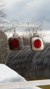 Équilibre solaires boucles d'oreilles fusing et tiffany