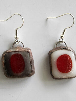 Équilibre solaire boucles d'oreilles fusing et tiffany