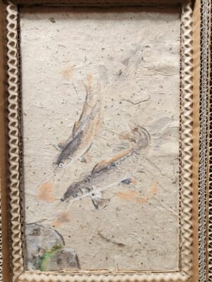 Duo de carpes, encres et aquarelles sur papier de murier Duo de carpes, encres et aquarelles sur papier de murier